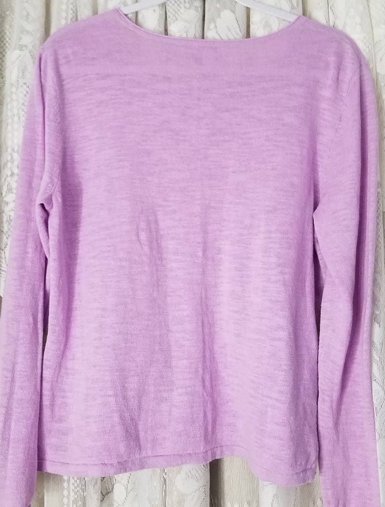 💕3/$20 NWOT J Jill pink linen long sleeve top Med_2